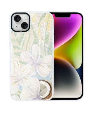 Etui do iPhone 14 Plus IBIZU DropGuard Matt z MagSafe, Modern Classics, Biała lilia