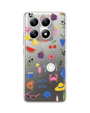 Etui do Xiaomi 14T przeźroczyste, silikonowe Flexi, Italian Summer, kolorowe wakacje