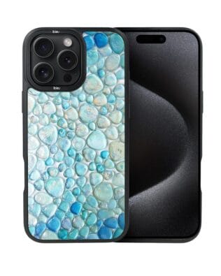 Etui do iPhone 15 Pro IBIZU DropGuard Matt z MagSafe, Aqua Glass, turkusowe krople