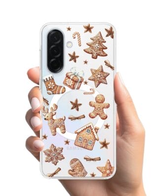 Etui do Samsung Galaxy A37 z MagSafe przeźroczyste, silikonowe Flexi, Magia pierniczków