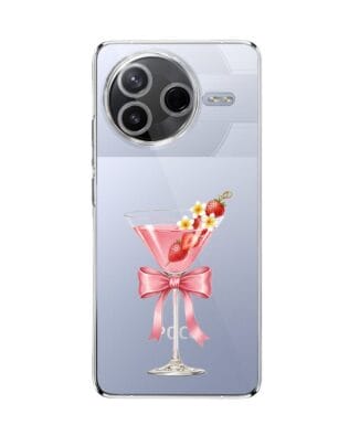 Etui do Xiaomi POCO F7 Pro przeźroczyste, silikonowe Flexi, Paradise, Strawberry Martini