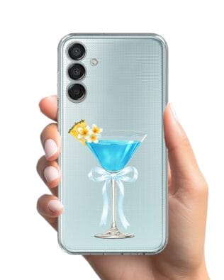 Etui do Samsung Galaxy M15 5G przeźroczyste, silikonowe Flexi, Paradise, Blue Hawaii