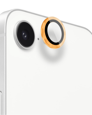 Metalowa osłona obiektywu aparatu ze szkła hartowanego 9H do iPhone 17e, 1 zestaw, pomarańczowa