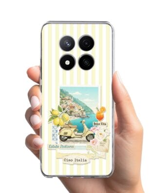 Etui do Xiaomi Redmi Note 14 Pro 4G przeźroczyste, silikonowe Flexi, Summer Patterns, ostrygi z cytrynką