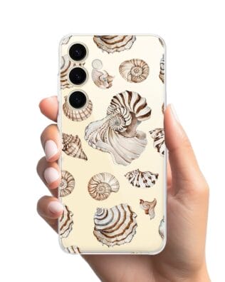 Etui do Samsung Galaxy S24 przeźroczyste, silikonowe Flexi, Summer Patterns, ozdobne muszle