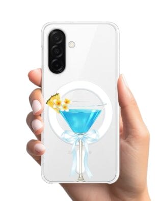 Etui do Samsung Galaxy A26 5G z MagSafe przeźroczyste, silikonowe Flexi, Paradise, Blue Hawaii