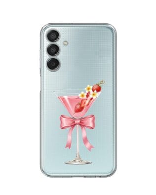 Etui do Samsung Galaxy M15 5G przeźroczyste, silikonowe Flexi, Paradise, Strawberry Martini