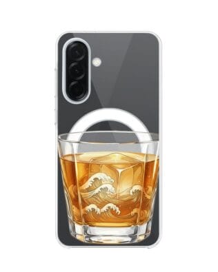 Etui do Samsung Galaxy A36 5G z MagSafe przeźroczyste, silikonowe Flexi, Paradise, Whiskey on the rocks