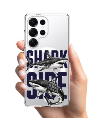 Etui do Samsung Galaxy S25 Ultra z MagSafe przeźroczyste, silikonowe Flexi, Summer Patterns, Shark side