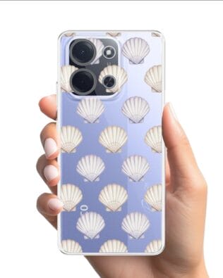 Etui do Xiaomi POCO C85 przeźroczyste, silikonowe Flexi, Summer Patterns, pastelowe muszelki
