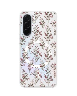 Etui do Samsung Galaxy A37 z MagSafe przeźroczyste, silikonowe Flexi, Mini Patterns, Różyczki