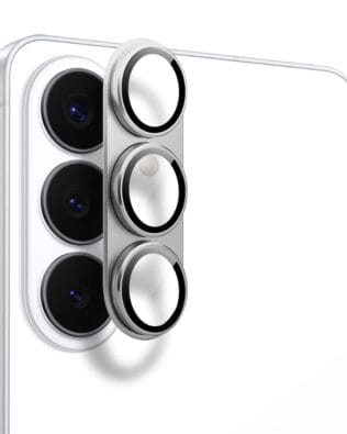 Metalowa osłona na cały aparat z wbudowanymi szkłami do Samsung Galaxy S26, srebrna