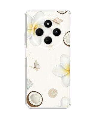 Etui do Xiaomi POCO C75 przeźroczyste, silikonowe Flexi, Summer Patterns, hawajskie kokosy