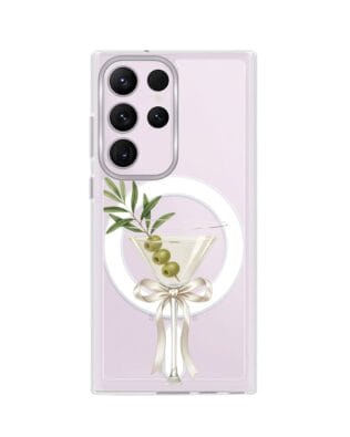 Etui do Samsung Galaxy S23 Ultra z MagSafe przeźroczyste, silikonowe Flexi, Paradise, Dry Martini