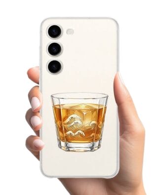 Etui do Samsung Galaxy S23 FE 5G przeźroczyste, silikonowe Flexi, Paradise, Whiskey on the rocks
