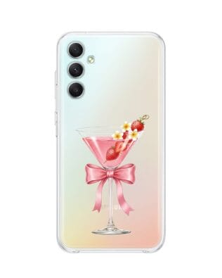 Etui do Samsung Galaxy A34 5G przeźroczyste, silikonowe Flexi, Paradise, Strawberry Martini