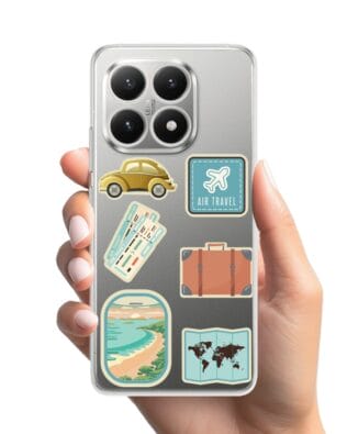 Etui do Xiaomi 15T przeźroczyste, silikonowe Flexi, pocztowe znaczki