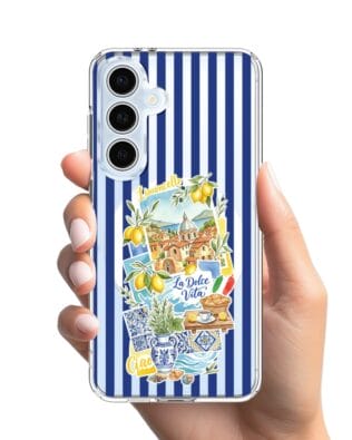 Etui do Samsung Galaxy S24 FE z MagSafe przeźroczyste, silikonowe Flexi, Italian Summer, Limoncello