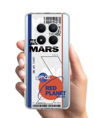 Etui do Xiaomi Redmi Note 15 5G przeźroczyste, silikonowe Flexi, bilet na Mars