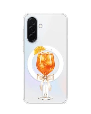 Etui do Samsung Galaxy A36 5G z MagSafe przeźroczyste, silikonowe Flexi, Paradise, Aperol Spritz