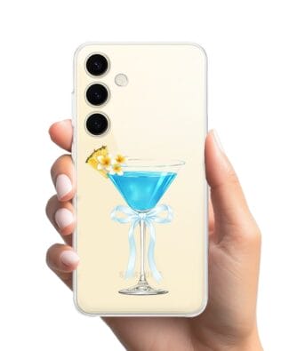 Etui do Samsung Galaxy S24 Plus przeźroczyste, silikonowe Flexi, Paradise, Blue Hawaii