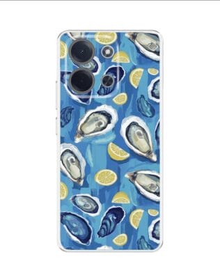 Etui do Xiaomi POCO C85 przeźroczyste, silikonowe Flexi, Summer Patterns, ostrygi z cytrynką