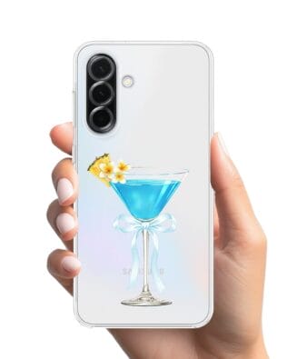 Etui do Samsung Galaxy A36 5G przeźroczyste, silikonowe Flexi, Paradise, Blue Hawaii