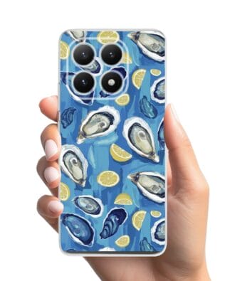 Etui do Xiaomi 15T przeźroczyste, silikonowe Flexi, Summer Patterns, ostrygi z cytrynką