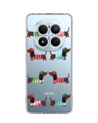 Etui do Xiaomi Redmi Note 15 4G przeźroczyste, silikonowe Flexi, Summer Patterns, eleganckie jamniki