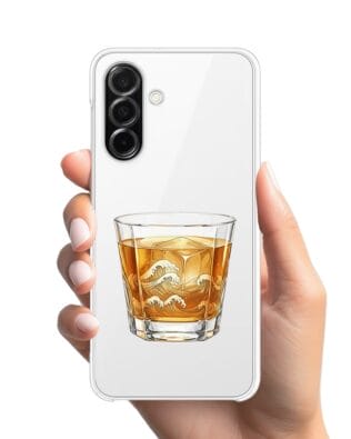 Etui do Samsung Galaxy A26 5G przeźroczyste, silikonowe Flexi, Paradise, Whiskey on the rocks