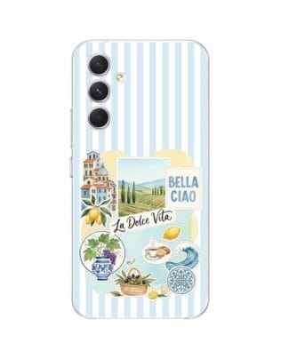 Etui do Samsung Galaxy A54 5G przeźroczyste, silikonowe Flexi, Italian Summer, La Dolce Vita