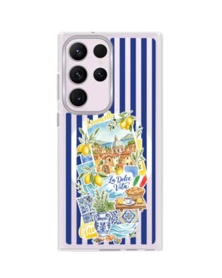 Etui do Samsung Galaxy S23 Ultra z MagSafe przeźroczyste, silikonowe Flexi, Italian Summer, Limoncello