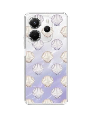 Etui do Xiaomi Redmi Note 14 4G przeźroczyste, silikonowe Flexi, Summer Patterns, pastelowe muszelki