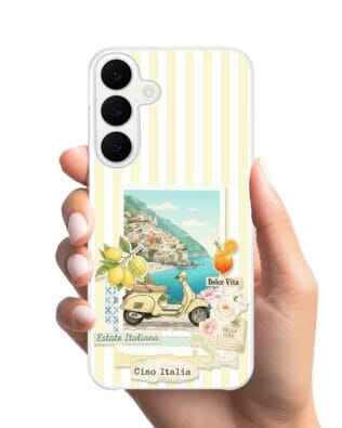 Etui do Samsung Galaxy S25 FE z MagSafe przeźroczyste, silikonowe Flexi, Italian Summer, Ciao Italia