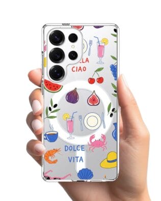 Etui do Samsung Galaxy S25 Ultra z MagSafe przeźroczyste, silikonowe Flexi, Italian Summer, kolorowe wakacje