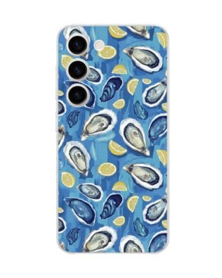 Etui do Samsung Galaxy S23 FE 5G przeźroczyste, silikonowe Flexi, Summer Patterns, ostrygi z cytrynką