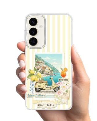 Etui do Samsung Galaxy S23 FE 5G z MagSafe przeźroczyste, silikonowe Flexi, Italian Summer, Ciao Italia
