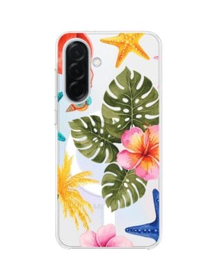 Etui do Samsung Galaxy A36 5G z MagSafe przeźroczyste, silikonowe Flexi, Summer Patterns, tropikalny wzór