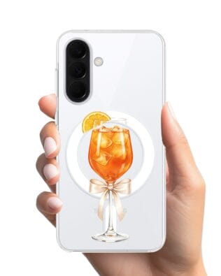 Etui do Samsung Galaxy A37 z MagSafe przeźroczyste, silikonowe Flexi, Paradise, Aperol Spritz