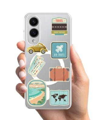 Etui do Samsung Galaxy S25 Edge z MagSafe przeźroczyste, silikonowe Flexi, pocztowe znaczki