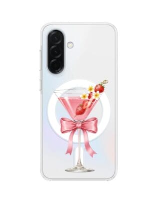 Etui do Samsung Galaxy A36 5G z MagSafe przeźroczyste, silikonowe Flexi, Paradise, Strawberry Martini