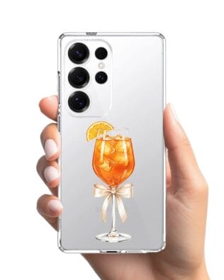 Etui do Samsung Galaxy S25 Ultra przeźroczyste, silikonowe Flexi, Paradise, Aperol Spritz