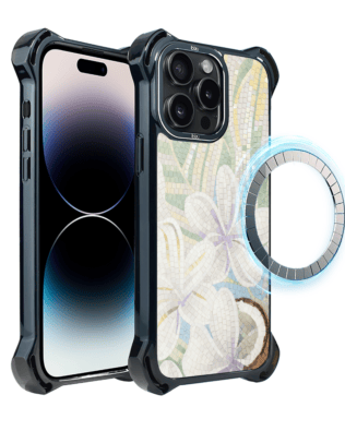 Etui do iPhone 14 Pro Max IBIZU DropGuard Ultra z MagSafe, Modern Classics, Biała lilia