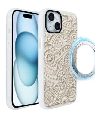 Etui do iPhone 15 IBIZU DropGuard Matt z MagSafe, Amalfi, Piaszczysty ornament