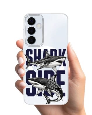 Etui do Samsung Galaxy A55 5G z MagSafe przeźroczyste, silikonowe Flexi, Summer Patterns, Shark side