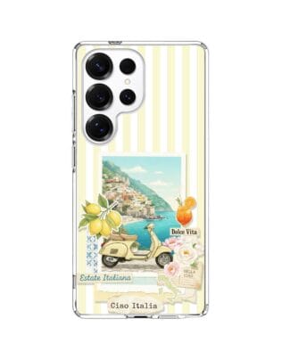 Etui do Samsung Galaxy S25 Ultra z MagSafe przeźroczyste, silikonowe Flexi, Italian Summer, Ciao Italia