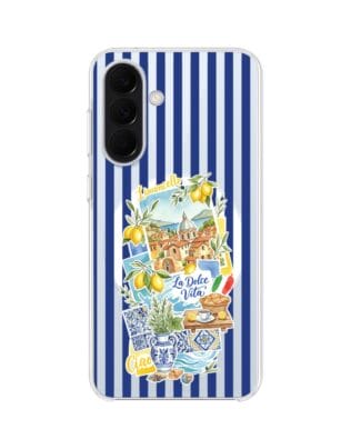 Etui do Samsung Galaxy A57 z MagSafe przeźroczyste, silikonowe Flexi, Italian Summer, Limoncello