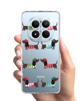Etui do Xiaomi Redmi Note 15 5G przeźroczyste, silikonowe Flexi, Summer Patterns, eleganckie jamniki