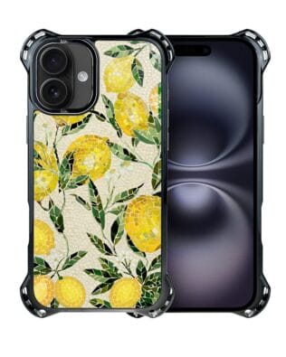 Etui do iPhone 16 IBIZU DropGuard Ultra z MagSafe, Modern Classics, Cytrynowe gaje