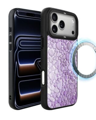 Etui do iPhone 17 Pro Max IBIZU DropGuard Matt z MagSafe, Aqua Glass, ametystowe krople